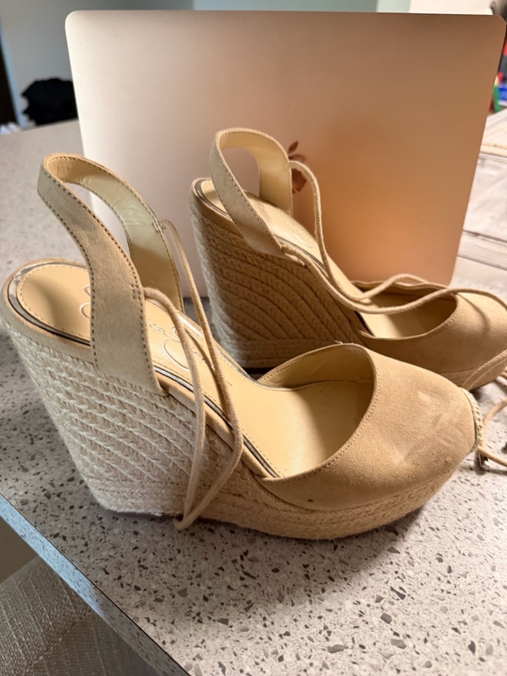 Beige Espadrille Platform Wedge Sandals – Women
